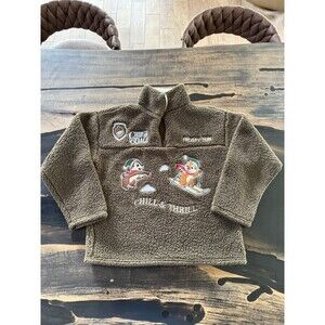 Disney Chip ‘N Dale Embroidered Thrill & Chill Sherpa Pullover Medium